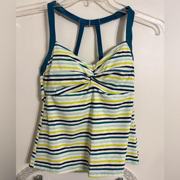 Title Nine Tankini Striped 32C And Swim Bikini - Teal Blue Size Small NWT - Picture 2 of 7